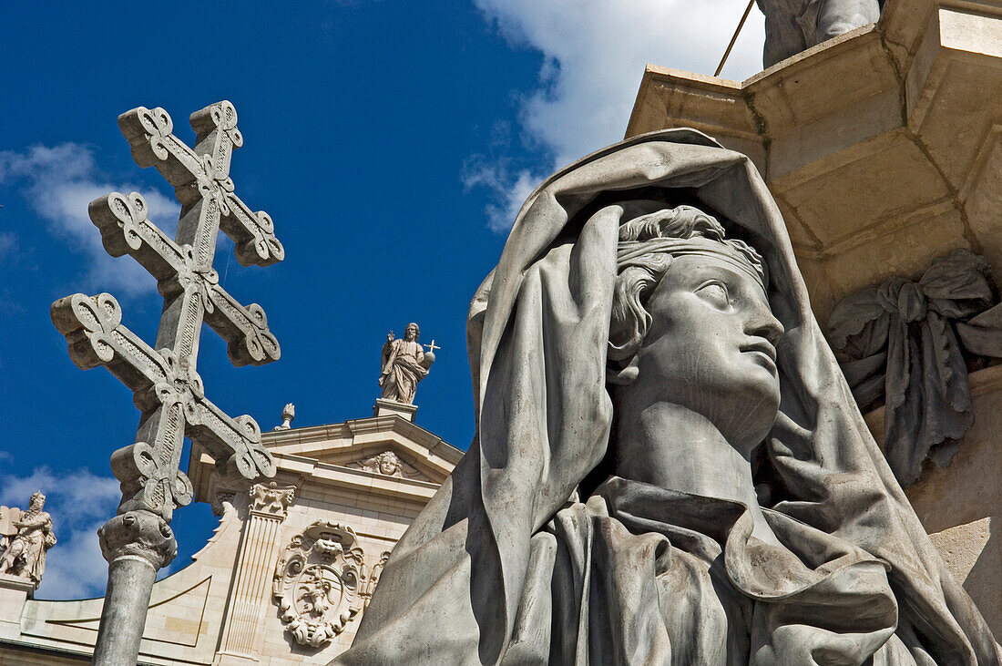 Statue at Domplatz Cathedral, Close Up, Salzburg, Austria