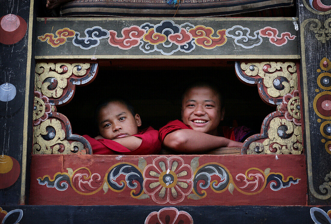 Young Buddhist monks, Thimpu, Bhutan
