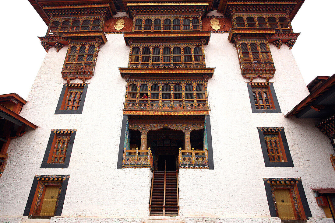 Dzong style building in Punakha, Bhutan