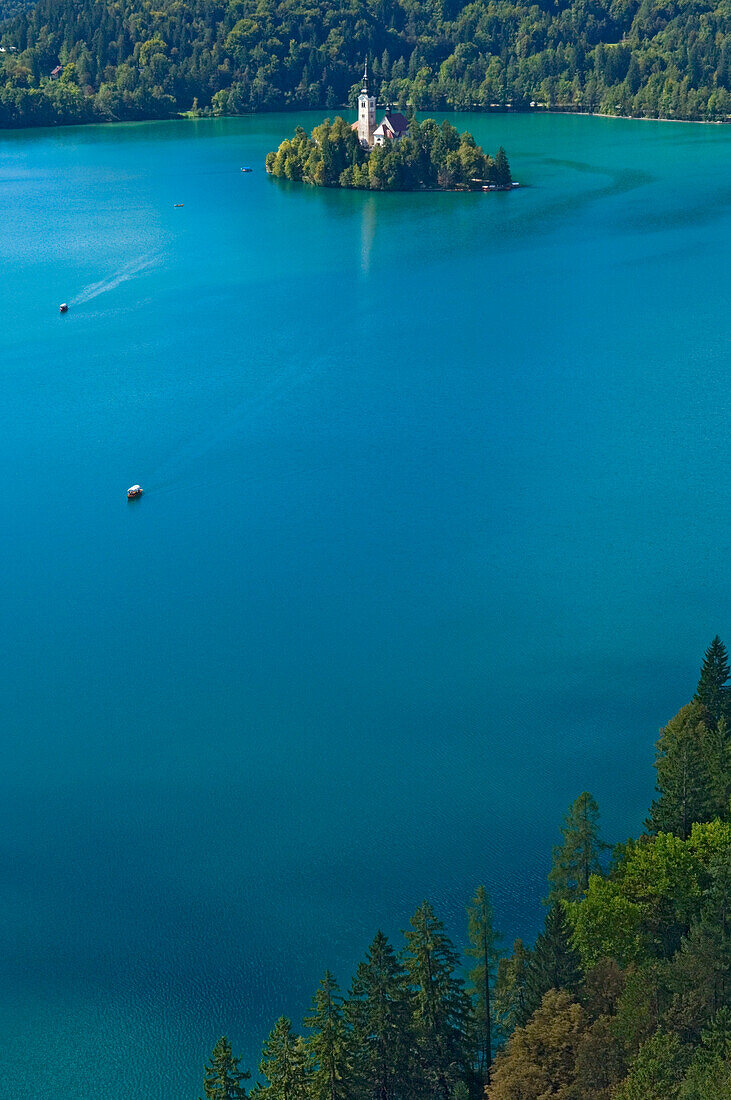 View from castle at Lake Bled, Slovenia
