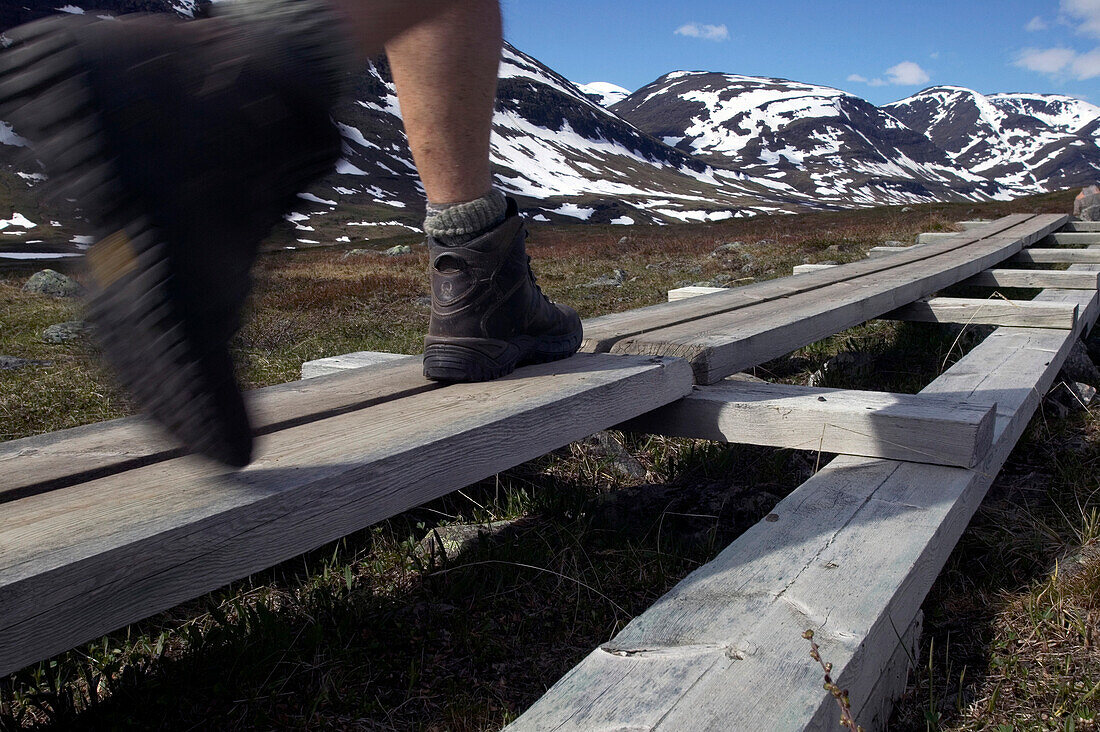 Hiking the Kungsleden Trail, Abisko, Abisko National Park, Norrbotten County, Lappland Province, Sweden