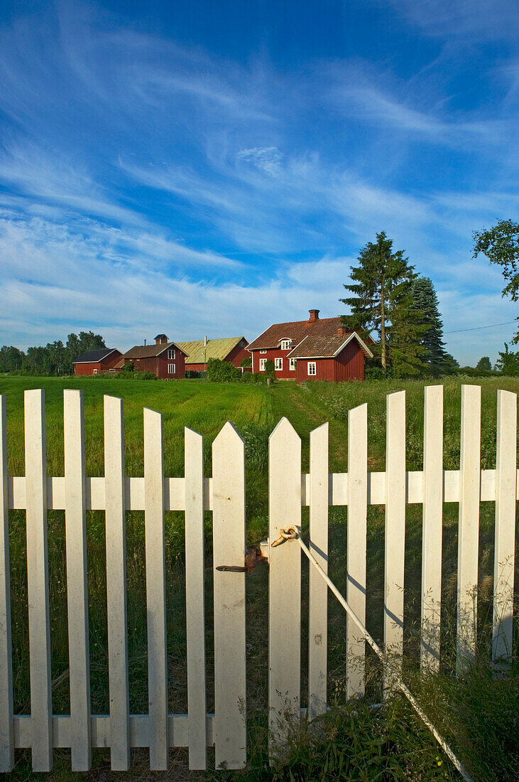 Colourful Swedish farmhouse, Sweden.