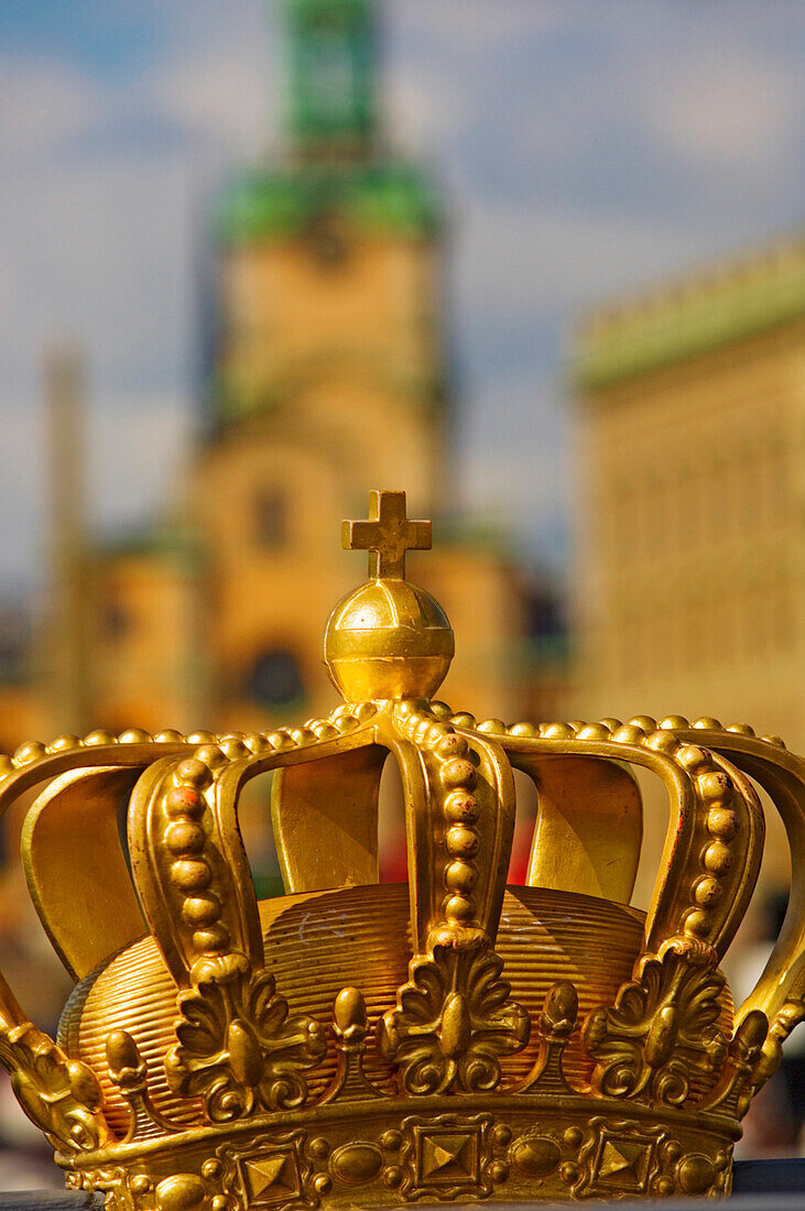 Golden Crown on Skeppsholmsbron Bridge, Skeppsholmen, Stockholm, Sweden