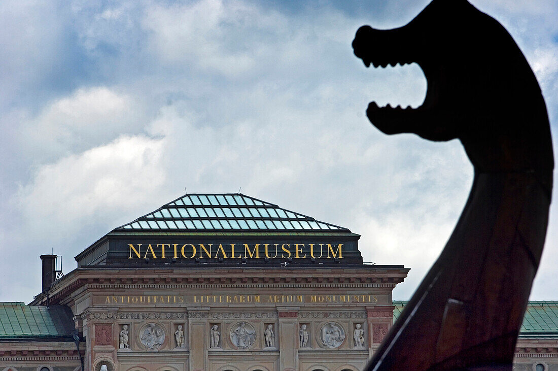 Part of Viking Ship in front of Stockholm's National Museum, Sweden.