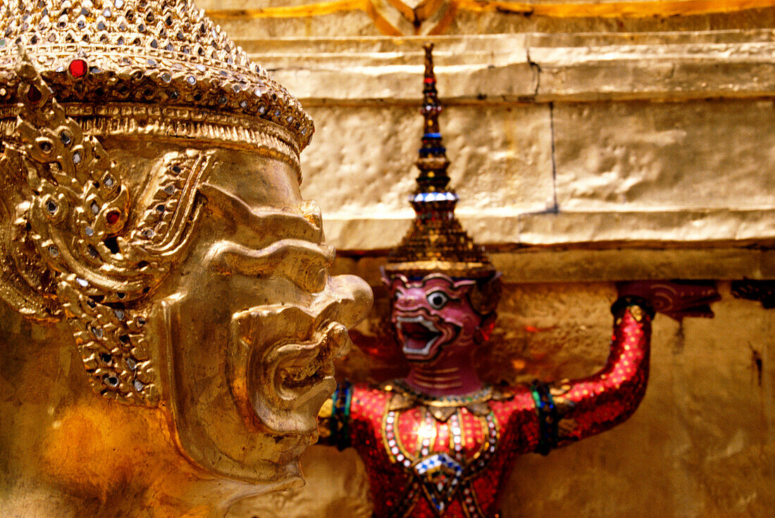 Temple of the Emerald Buddha, close up, Bangkok, Thailand