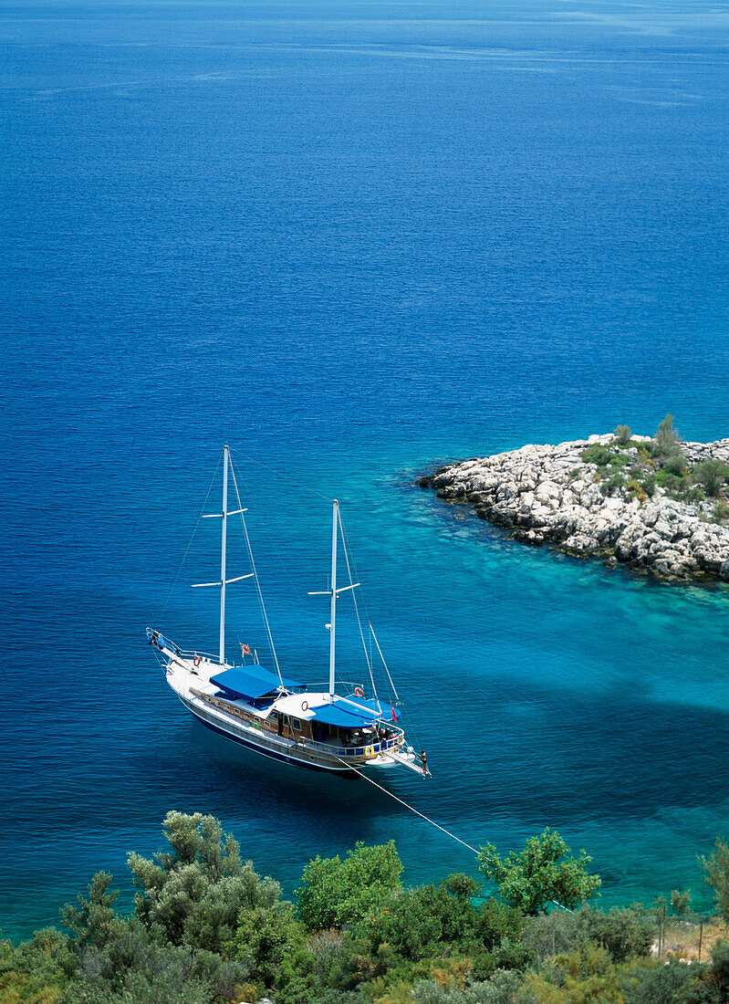 View overlooking the sea and ship   , Turkey