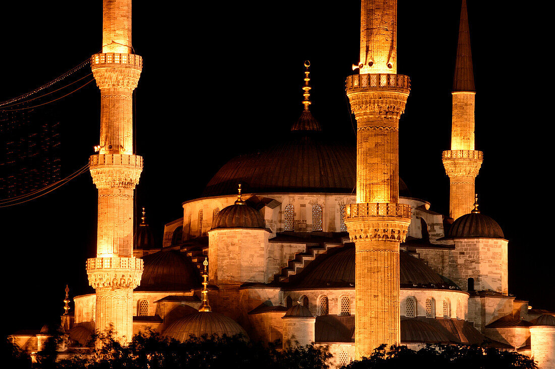 Istanbul, Turkey. The Blue Mosque at night