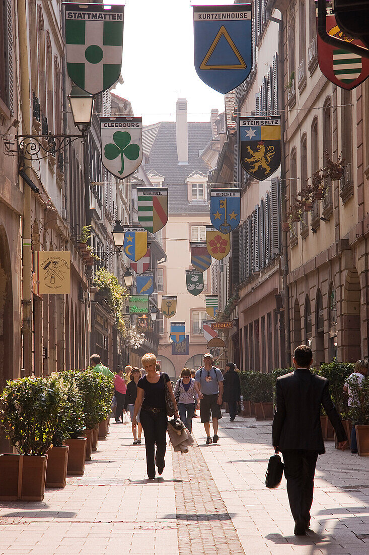 France, Alsace, Bas Rhin (67), Strasbourg, Goldsmiths street, pedestrian street