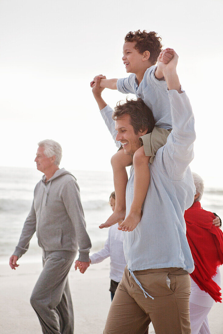 Family enjoying on the beach