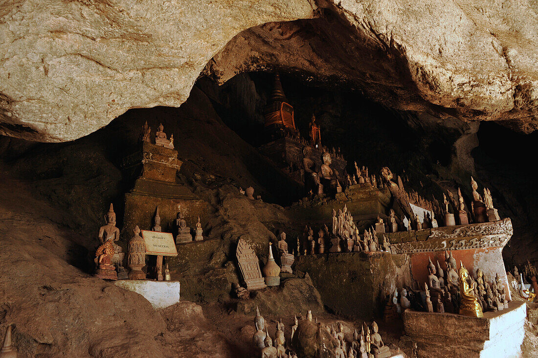 Buddha statues, Pak Ou caves, Mekong river, north of Luang Prabang, Laos