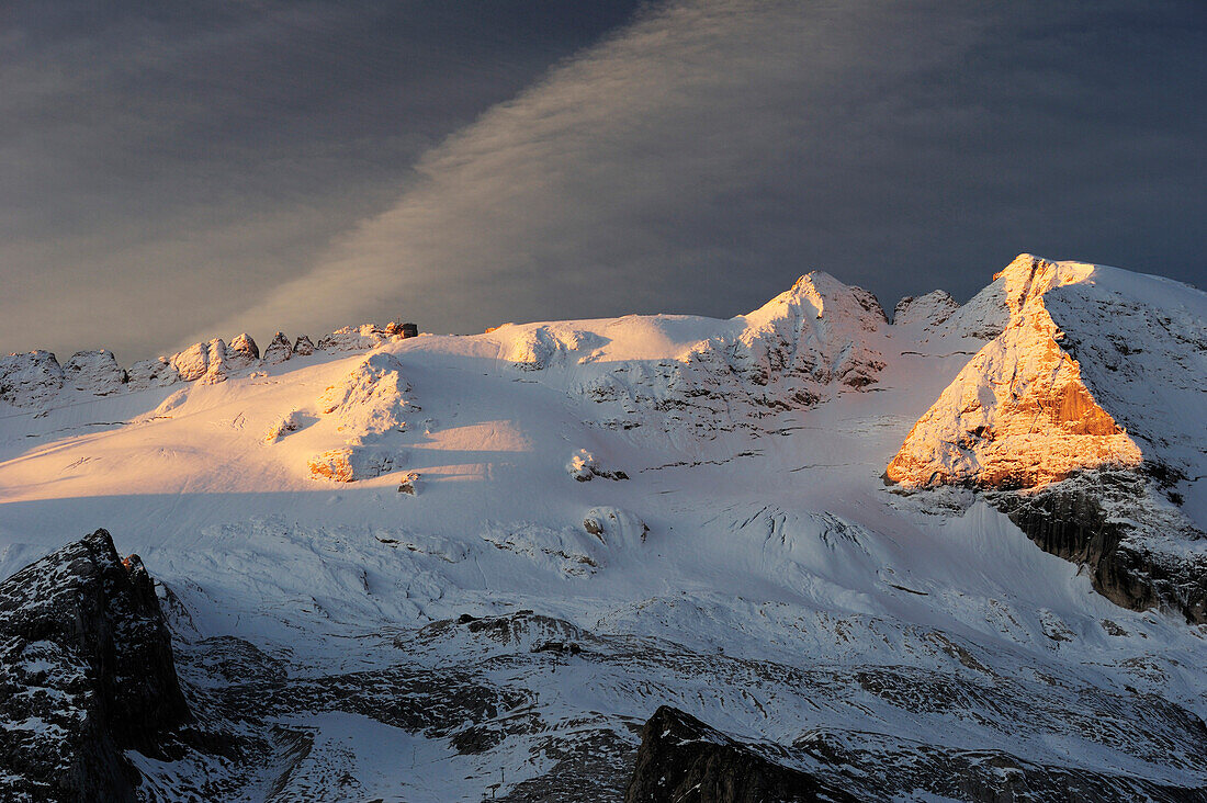 First light at Marmolada, Marmolada, Dolomites, UNESCO World Heritage Site, South Tyrol, Italy