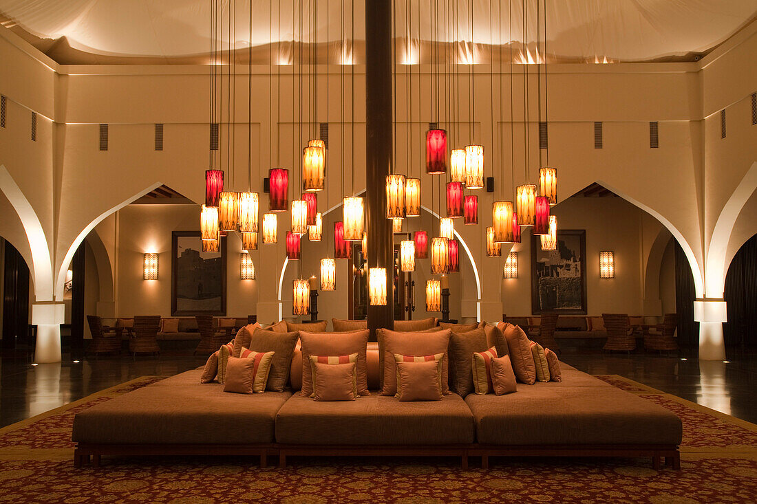 The Hotel Lobby, The Chedi Muscat hotel, Muscat, Masqat, Oman, Arabian Peninsula