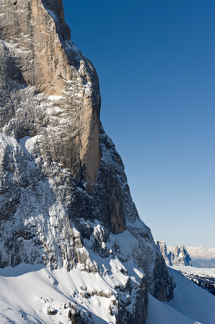 Snowy mountains in the sunlight, Schlern, Langkofel, Alto Adige, South Tyrol, Italy, Europe