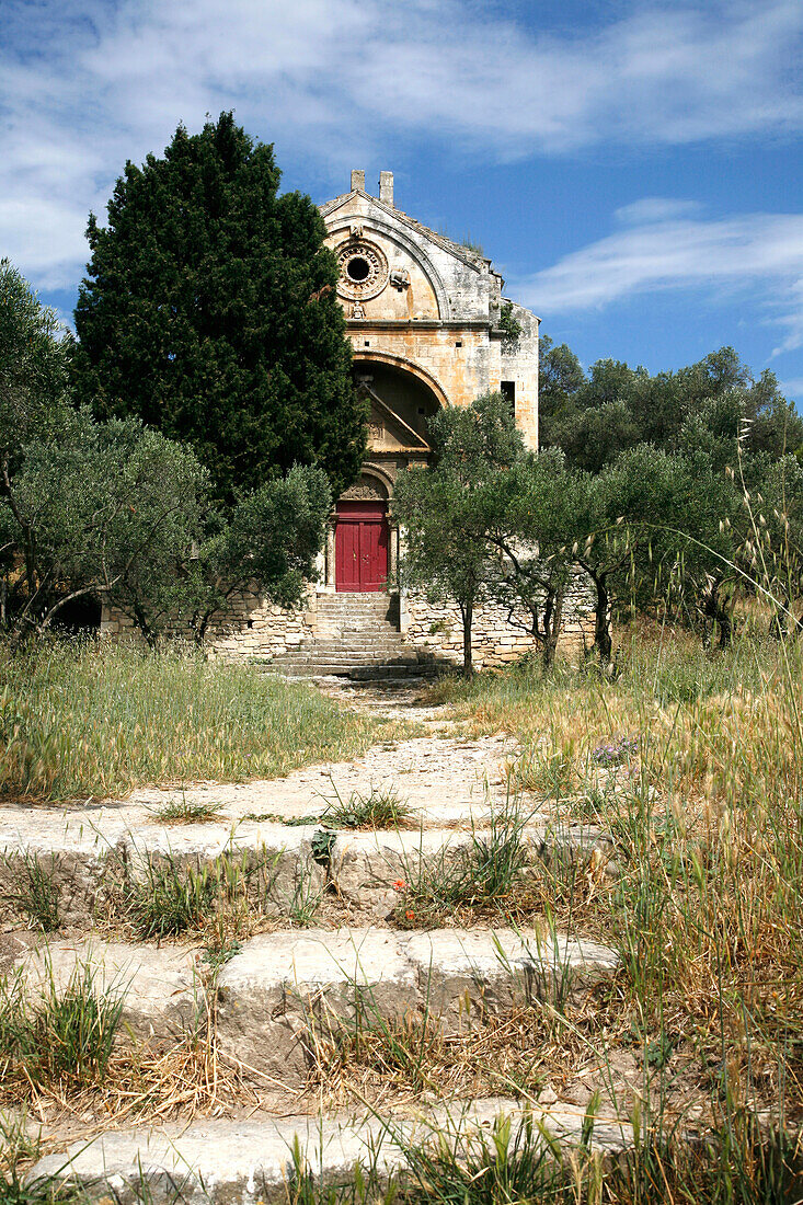 France, Provence Alpes Cote D'Azur, Bouches du Rhône (13), Fontvieille, Saint Gabriel chapel from 12th century
