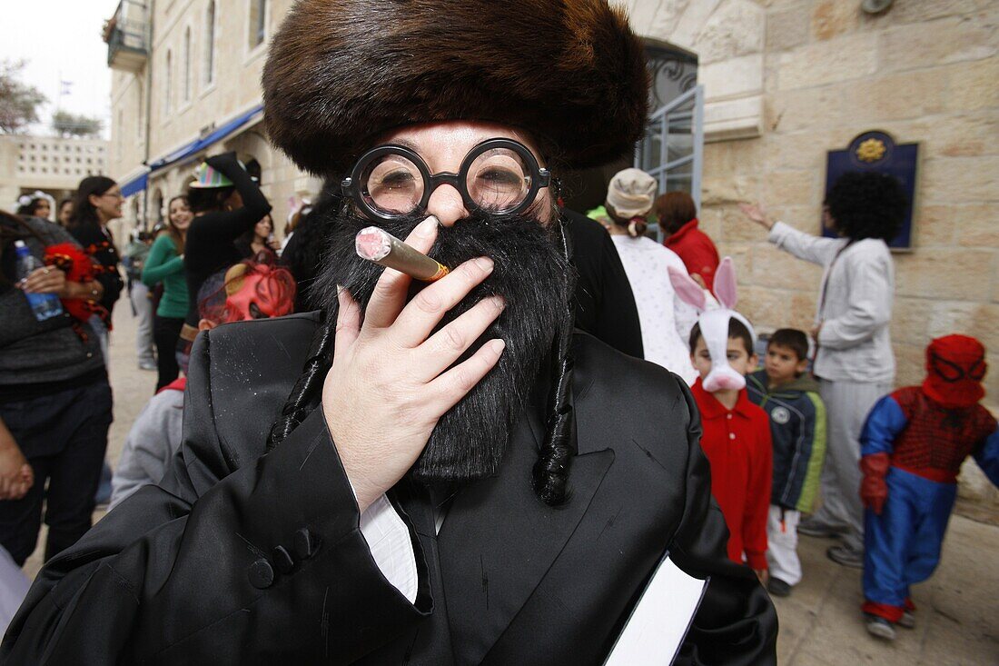 Israel, Jerusalem, Purim festival in Jerusalem