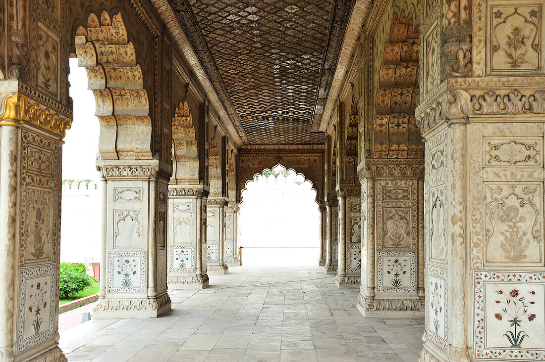 Marmorhalle, Rotes Fort, UNESCO Weltkulturerbe, Old Delhi, Delhi, Indien