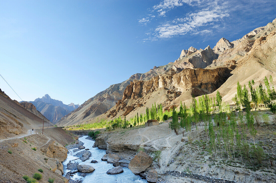 Gebirgstal bei Wanla, Großer Zanskar Trek, Zanskargebirge, Zanskar, Ladakh, Indien
