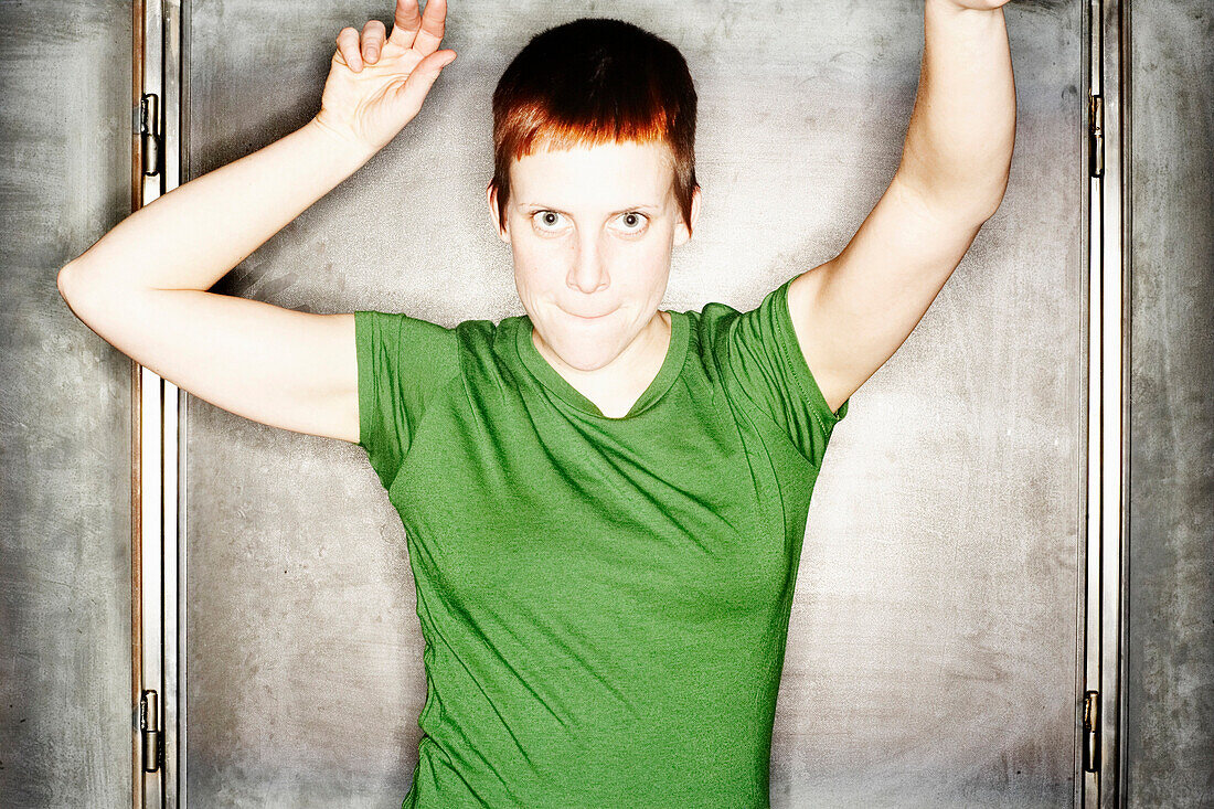 Woman With Short Red Hair Portrait