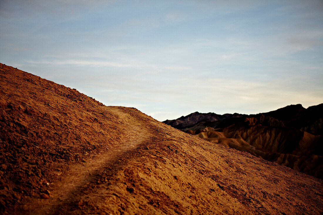 Path on Arid Landscape, Death Valley, California, USA