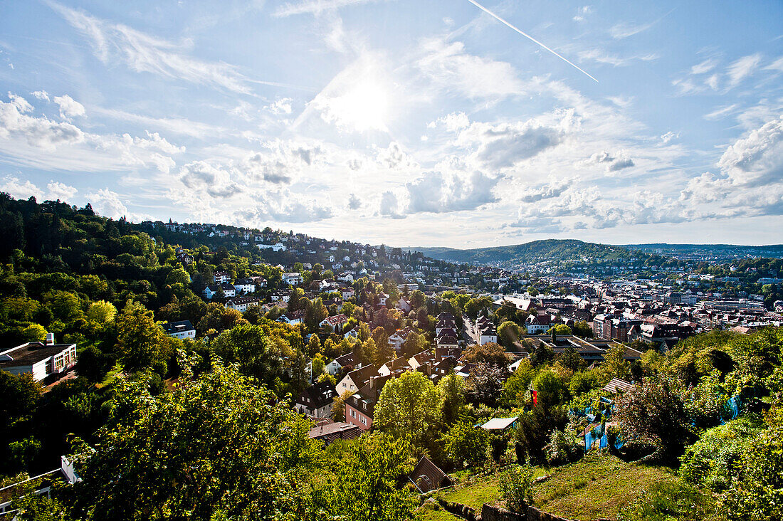 Blick auf Stuttgart vom Bopser, Baden-Württemberg, Deutschland