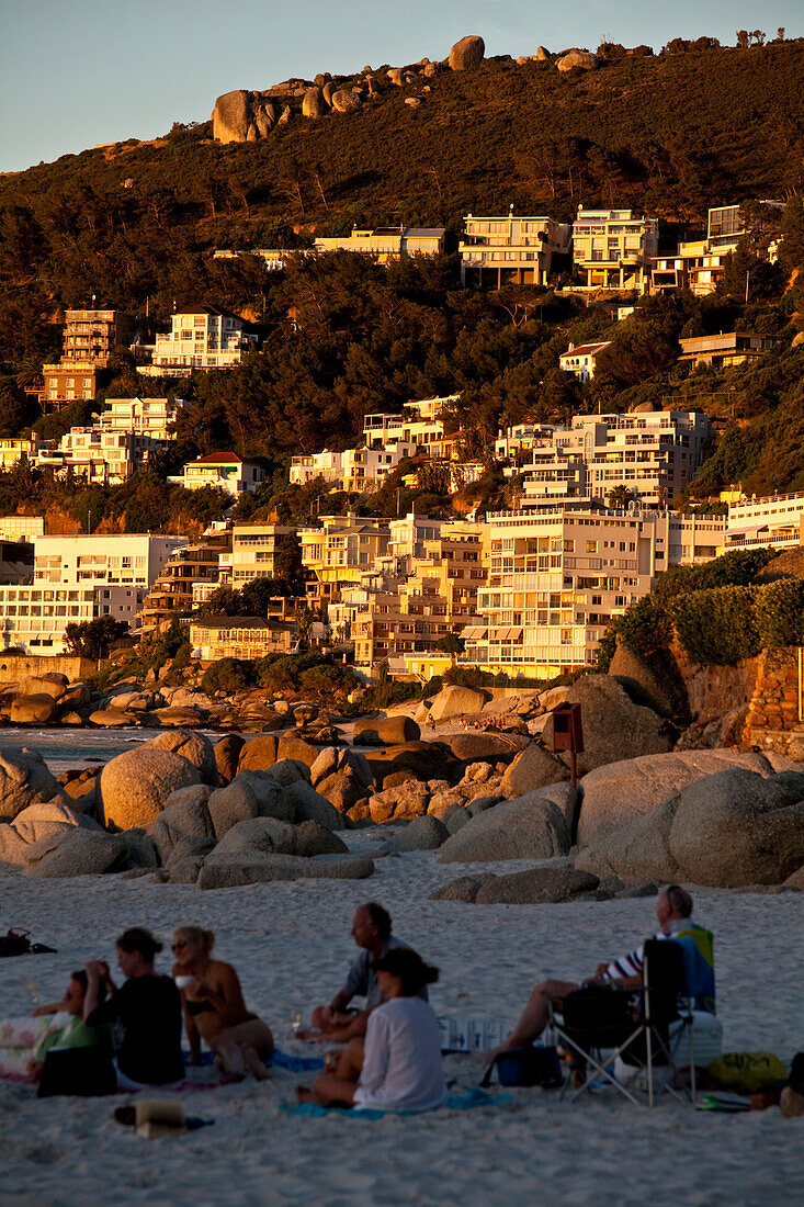 Abendstimmung am Clifton Beach, Kapstadt, Westkap, Südafrika, RSA, Afrika