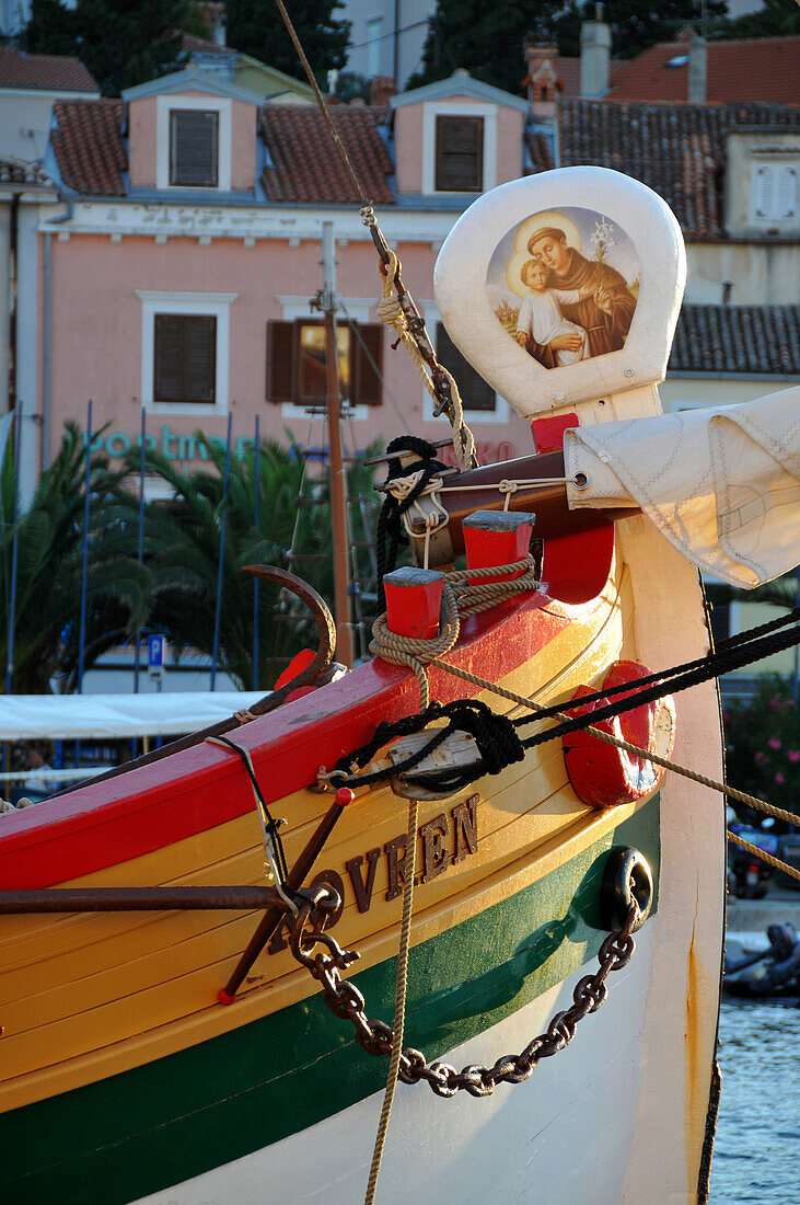 Ship in the harbour of Mali Losinj, Losinj island, Kvarnen Gulf, Croatia