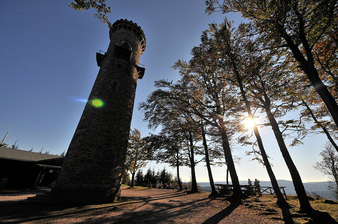 Observation tower at Kickelhahn near Ilmenau along the Goethe trail, Ilmenau, Thuringian Forest, Thuringia, Germany