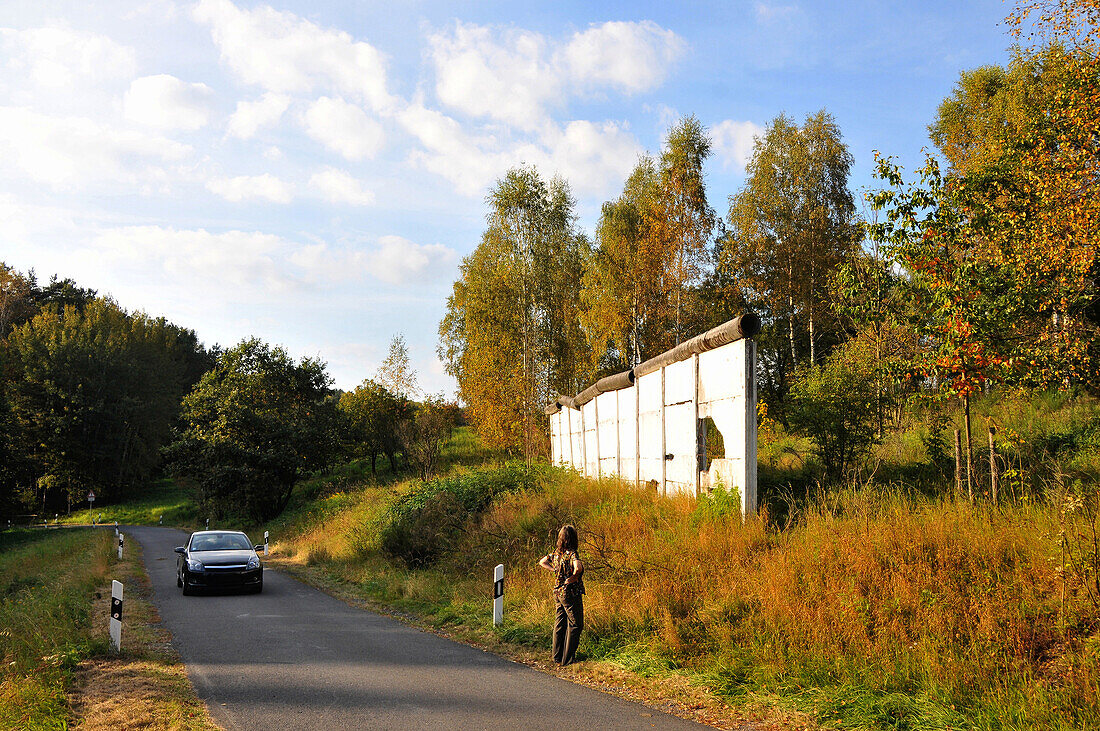 Remainders of the Wall in Goersdorf near Eisfeld, former DDR border, Thuringian Forest, Thuringia, Germany