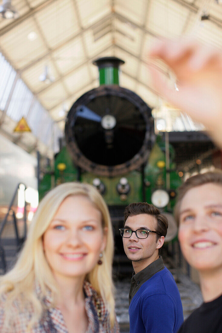 Students in the Transport Museum, Deutsches Museum, German Museum, Munich, Bavaria, Germany