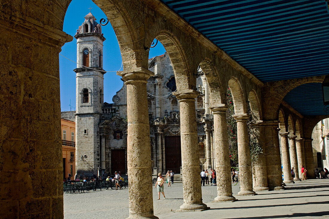 View across the Catedral de San Critobal, Havana, Cuba.