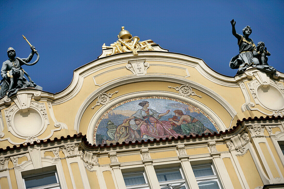 Ornate architecture in Prague, Close Up, Czech Republic