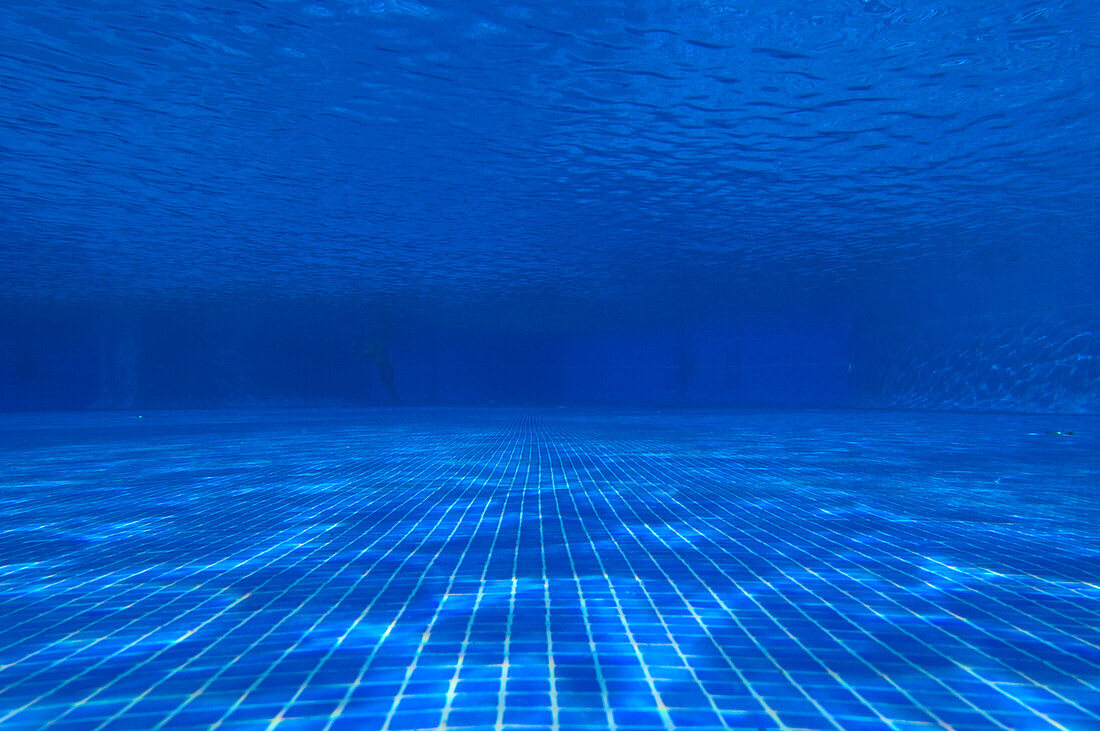 Underwater view of empty swimming pool, Punta Cana, Dominican Republic