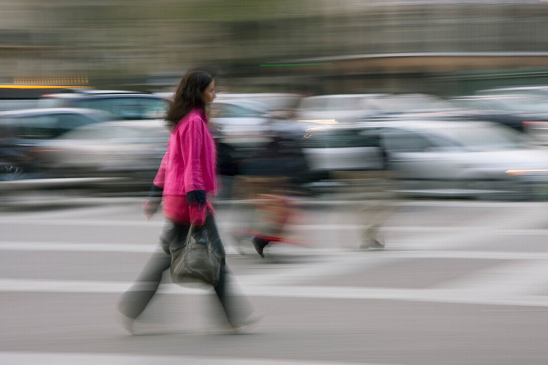Woman walking in a street