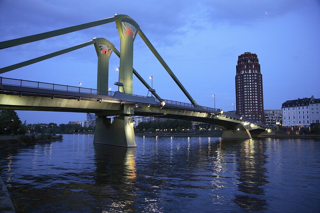 Germany, Hessen, Frankfurt am Main, bridge of the Main river