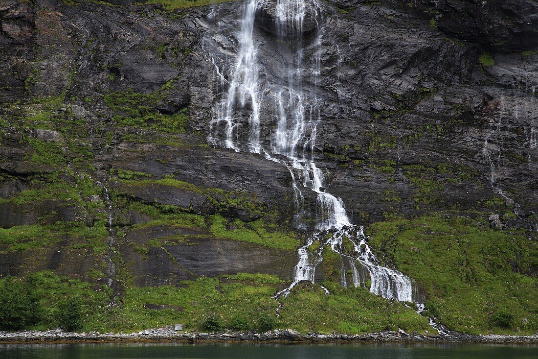 Norway, Geirangerfjord, waterfall