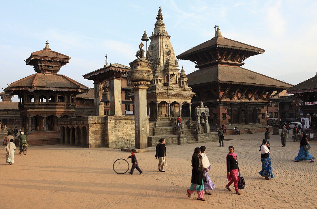 Nepal, Kathmandu Valley, Bhaktapur, Durbar Square, general view