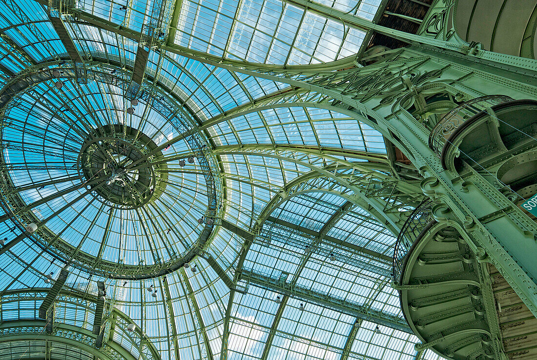France, Paris, Grand Palais, detail of the glass roof