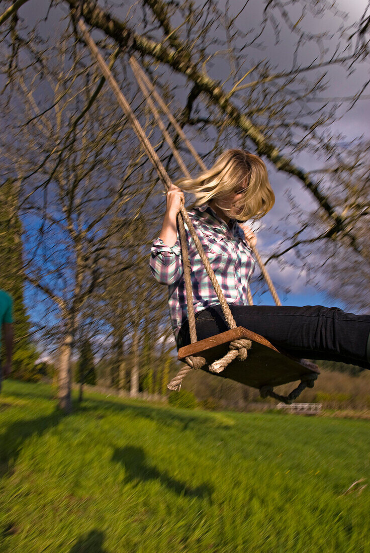 Woman on swing