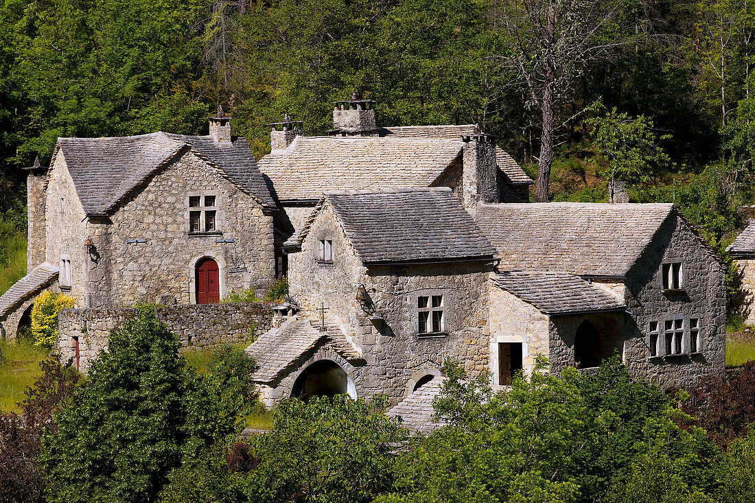 France, Languedoc, Lozère, traditional houses