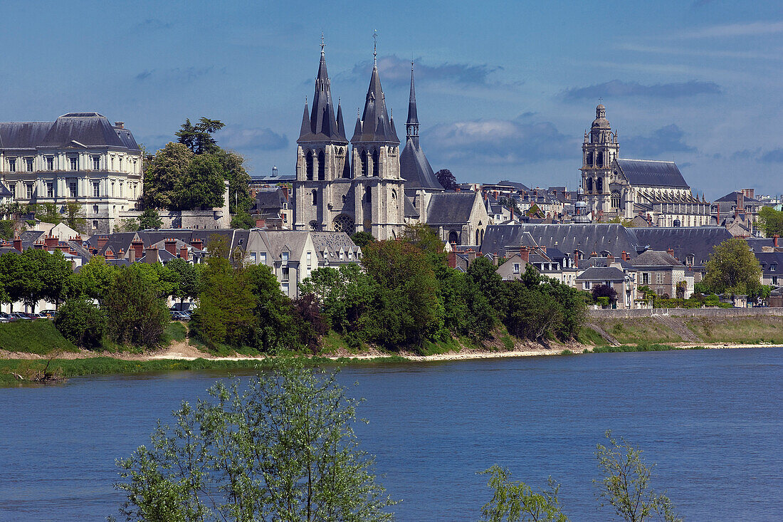 France, Centre, Loir et Cher, Blois, old town and river Loire