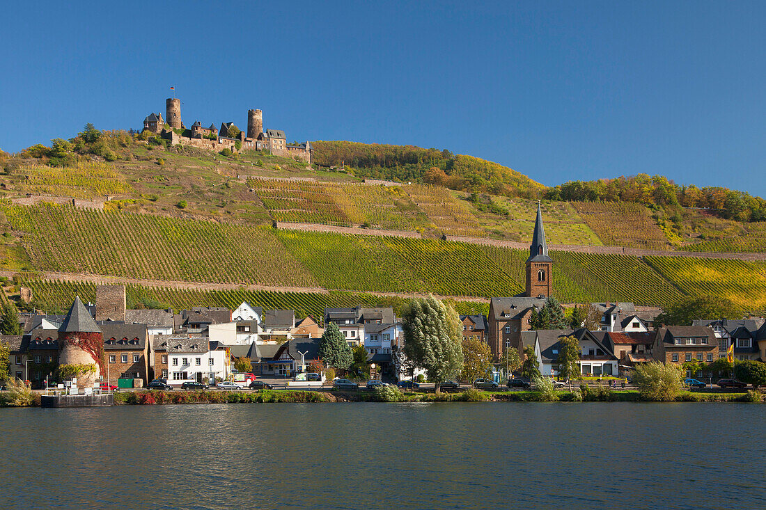 Thurant castle in the sunlight, Alken, Moselle river, Rhineland-Palatinate, Germany, Europe