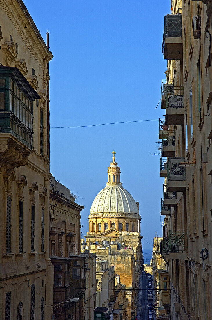 Carmelite church down Old Mint Street, Valletta. Malta