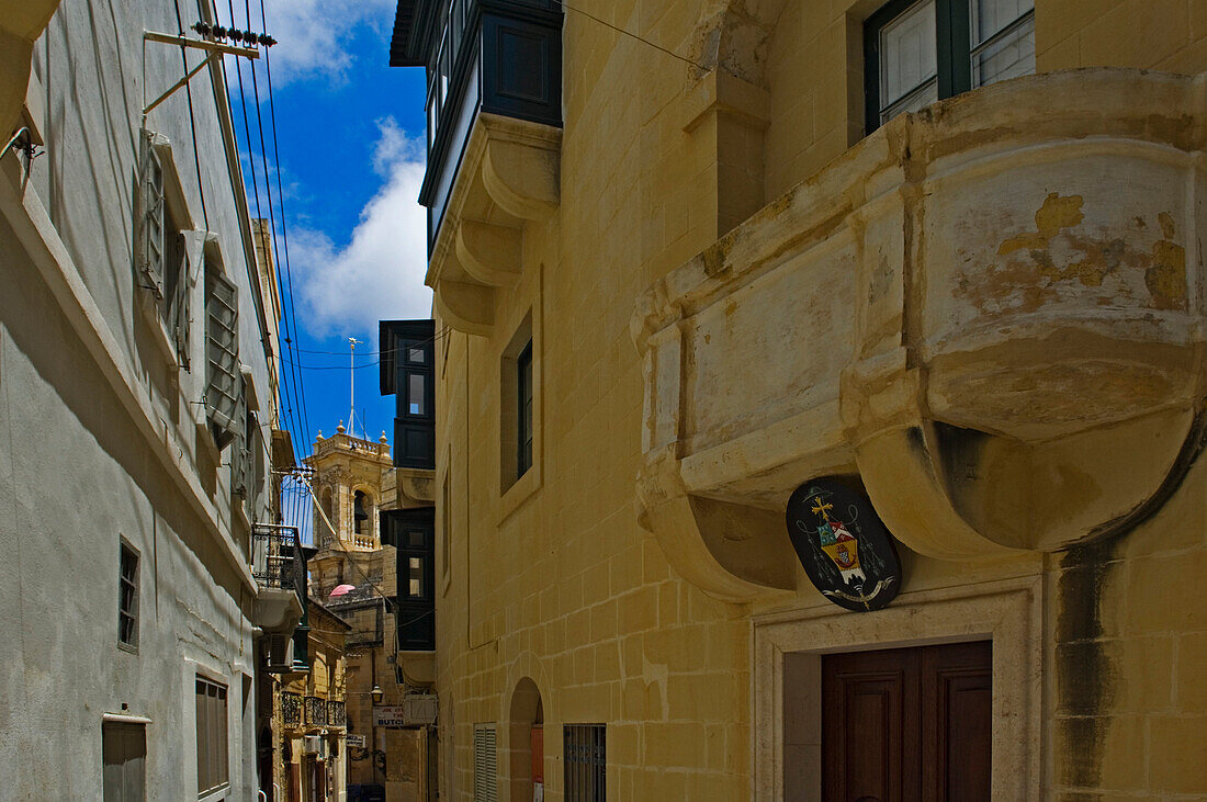 Narrow street in old town, Victoria, Gozo Island, Malta
