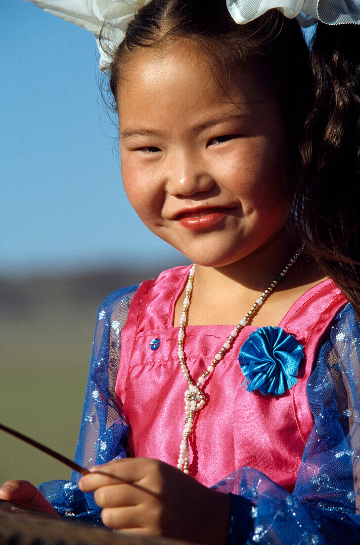 Young girl from a school dance troupe  , Mongolia