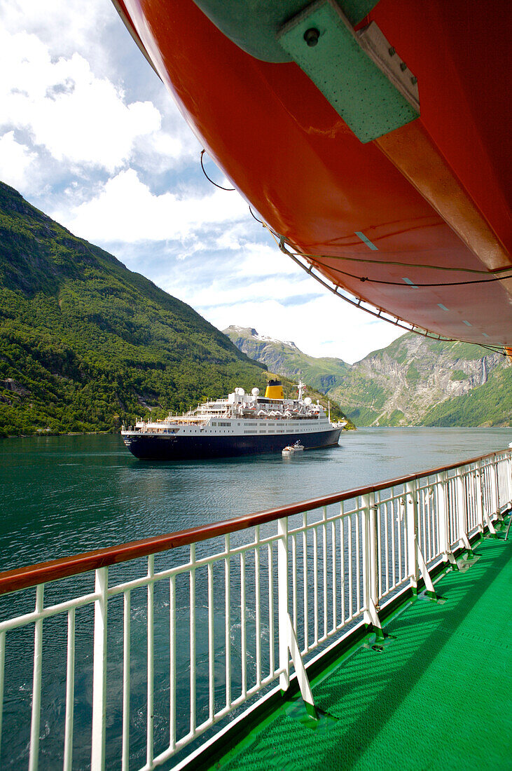 Cruise ship, Geirangerfjord. Norway