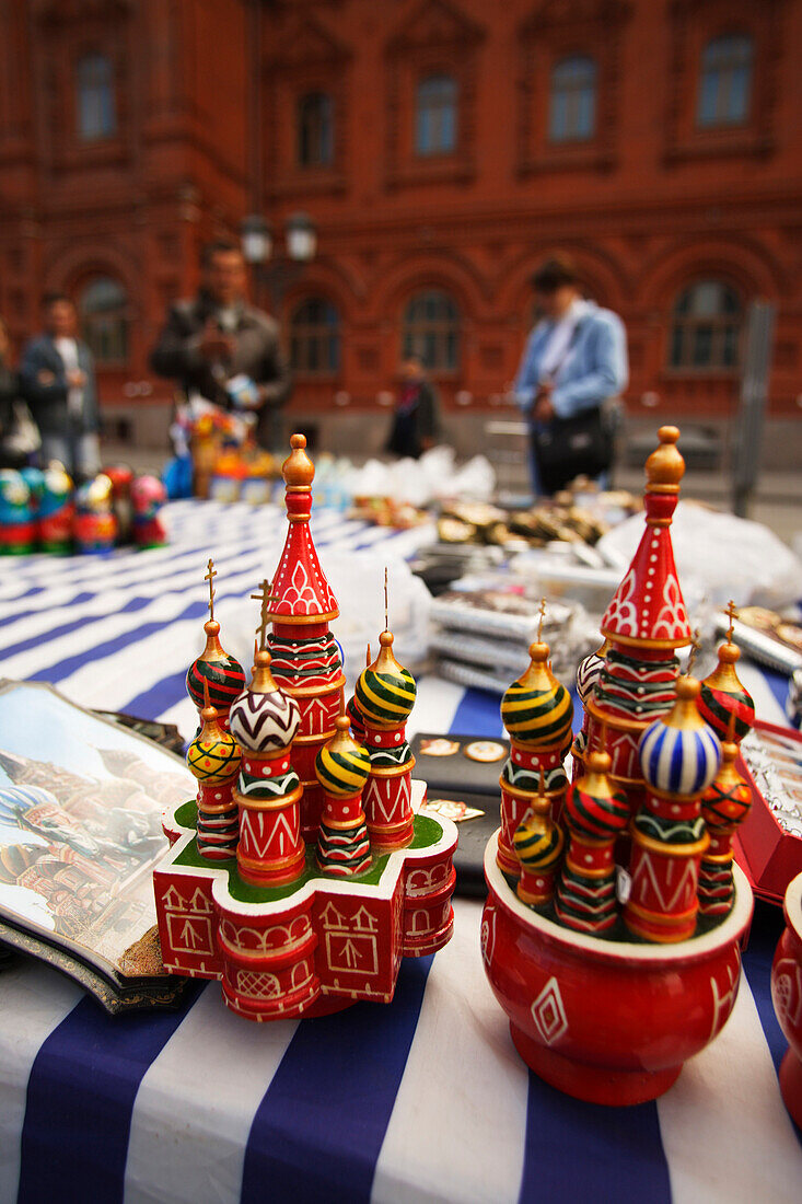 Russian souvenier stalls around Red Square, Moscow