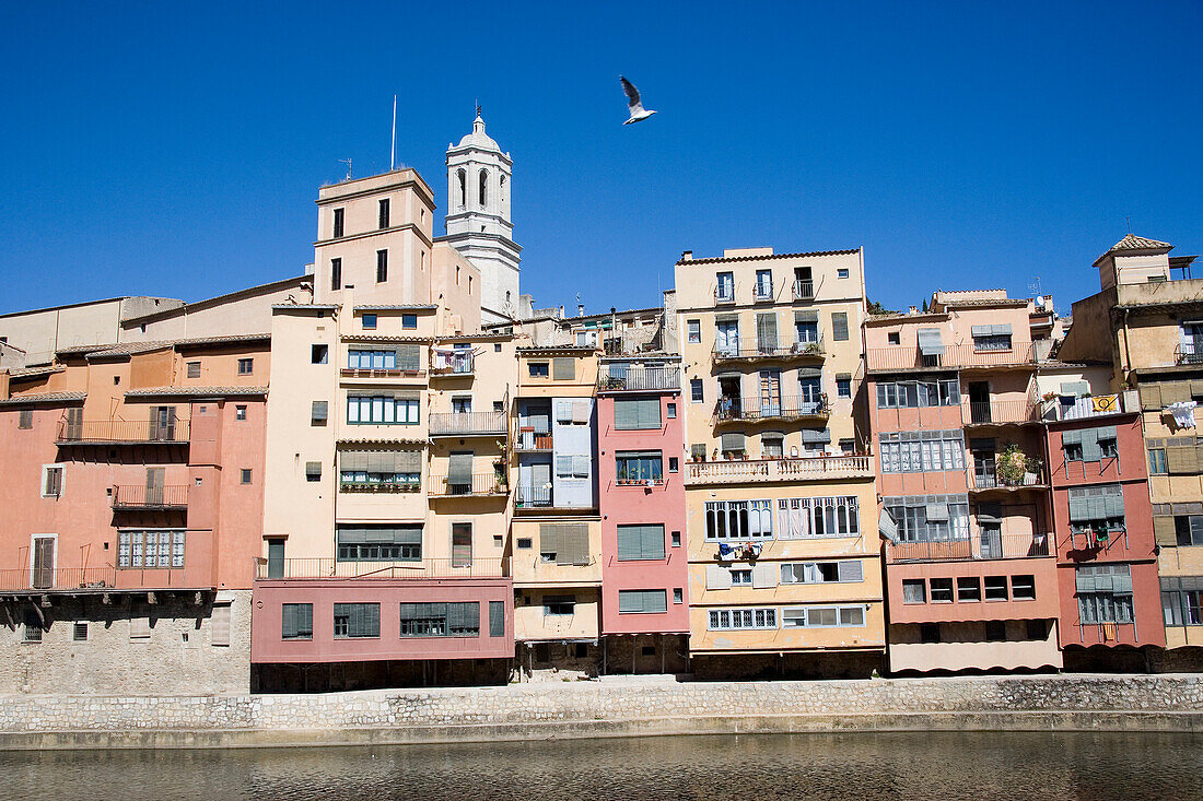 Building exteriors of Gerona, Costa Brava, Catalonia, Spain