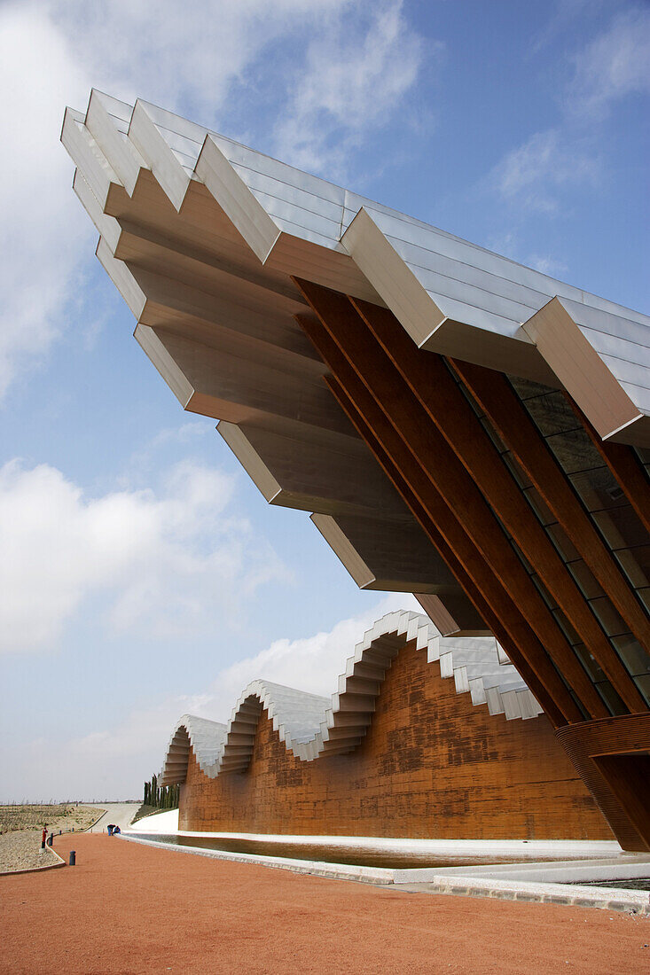 Wine celler by architect Calatrava, La Rioja, Spain