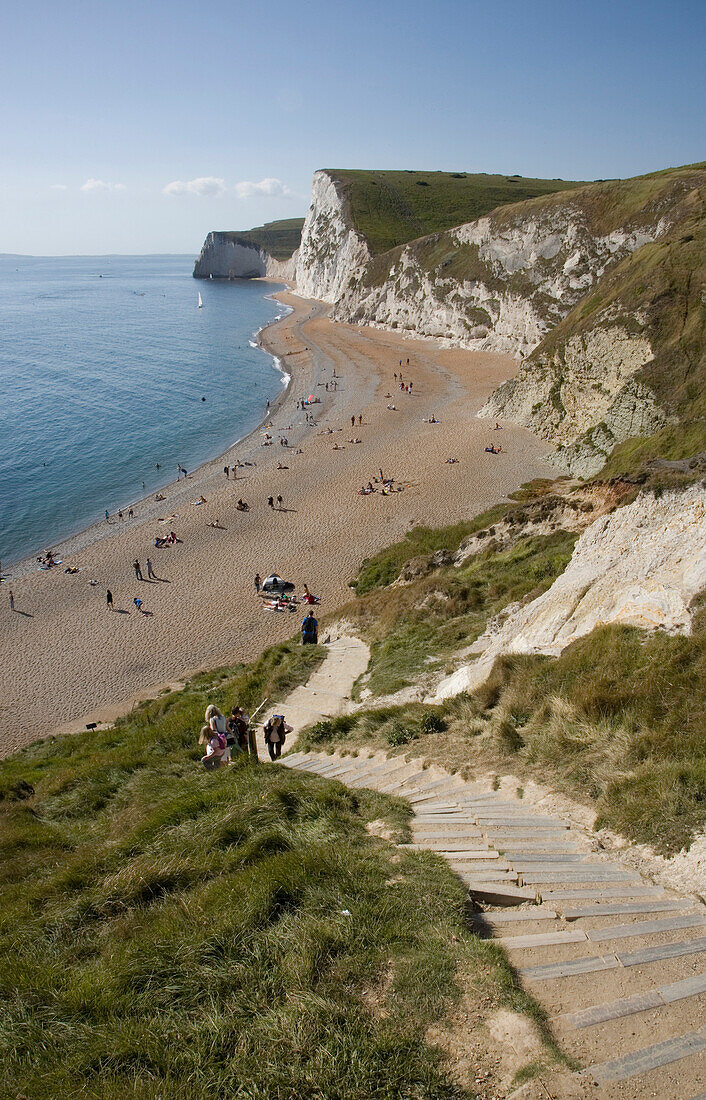 Elevated view of Durdle Door, Dorset, England