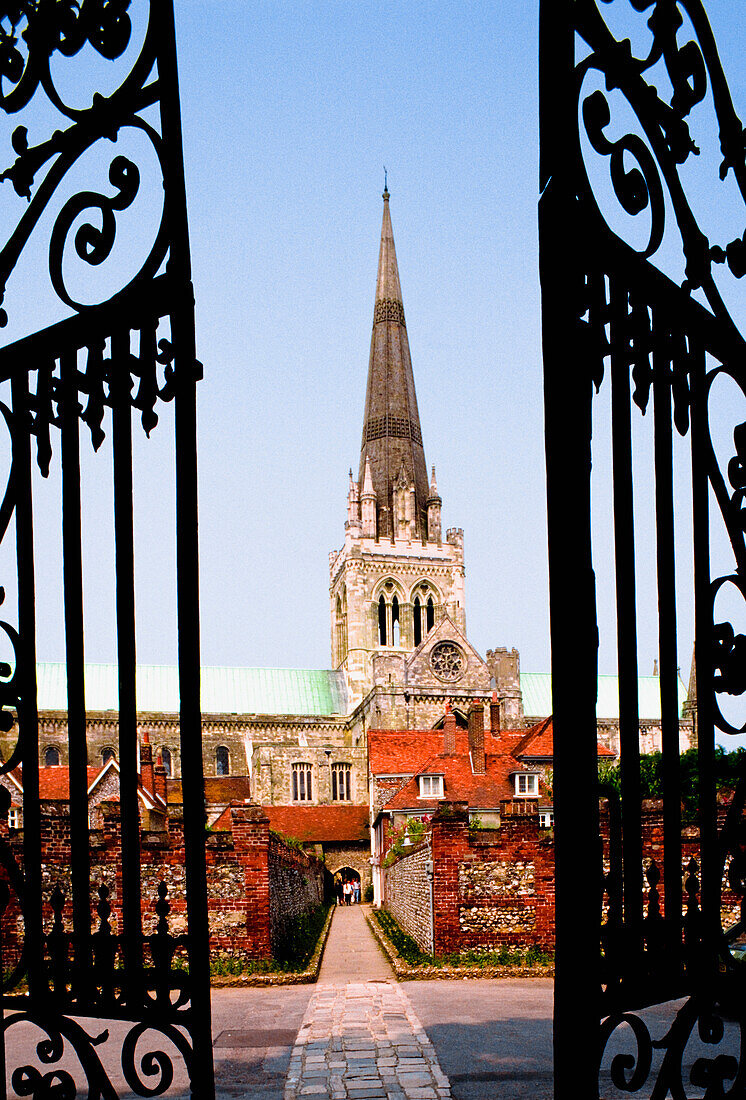 Gates at Chichester Cathedral, West Sussex, England